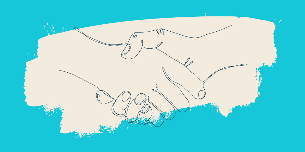 Drawing of a handshake
