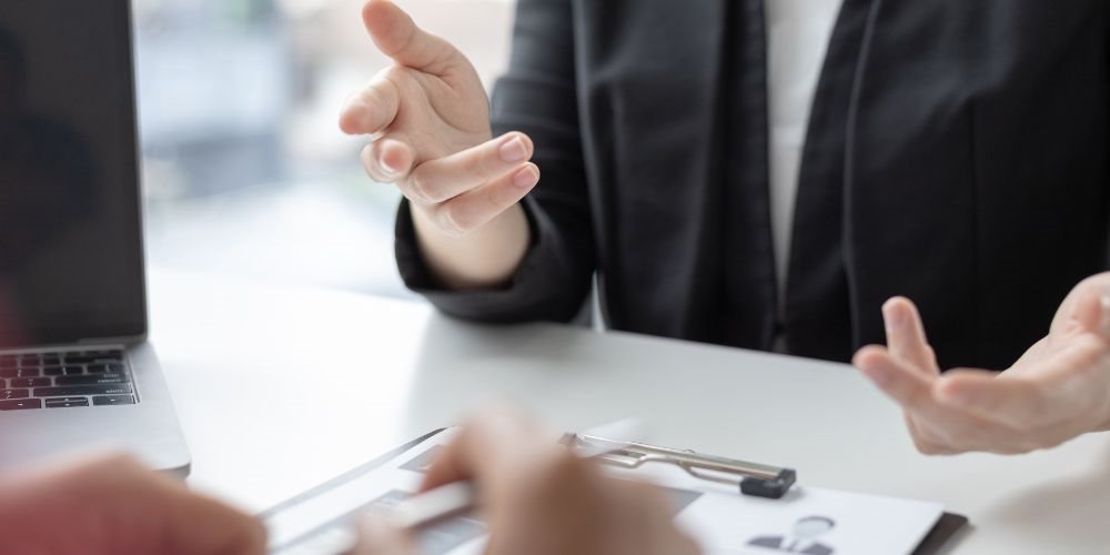 Woman sitting at office desk