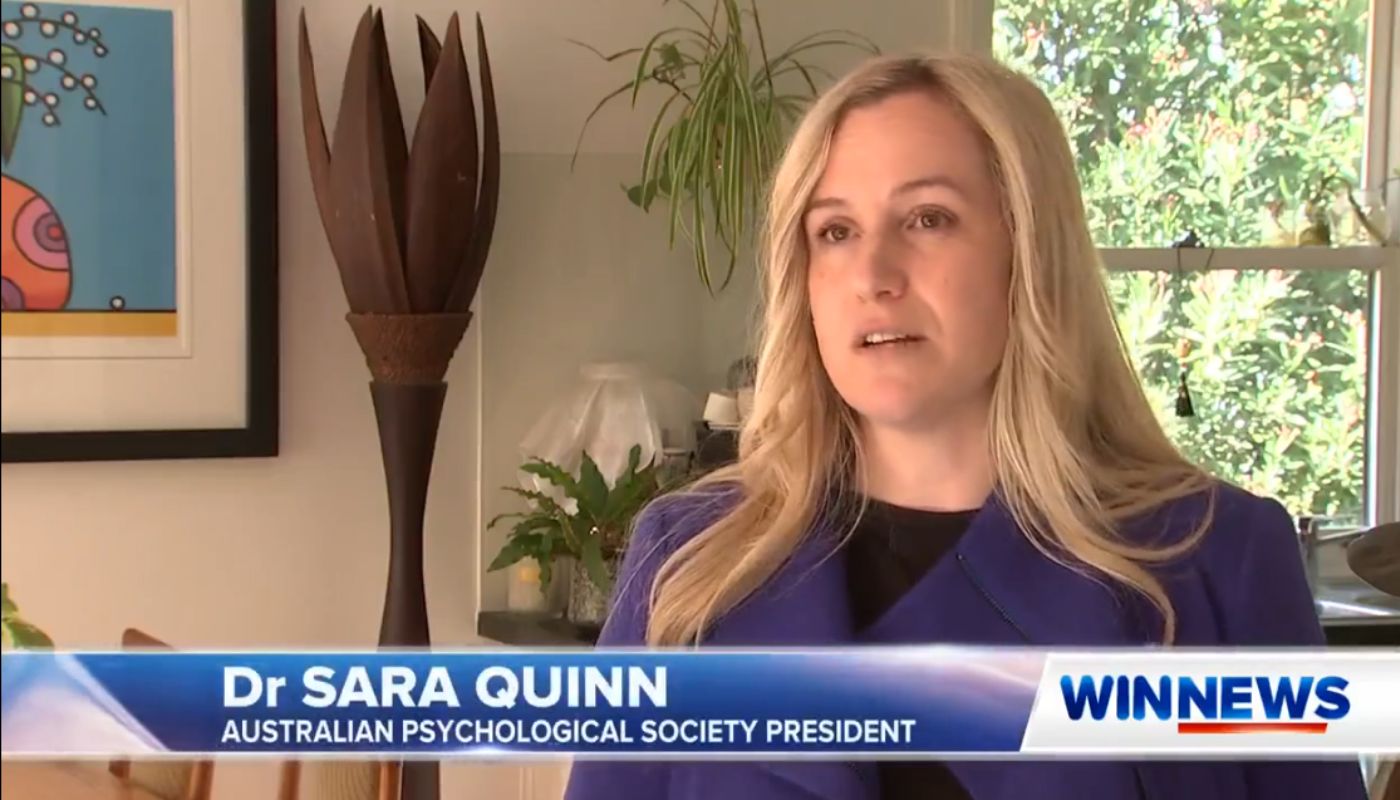Dr Sara Quinn speaking to WIN News