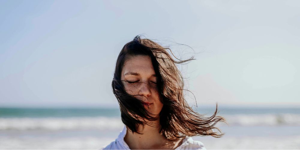 A woman at the beach