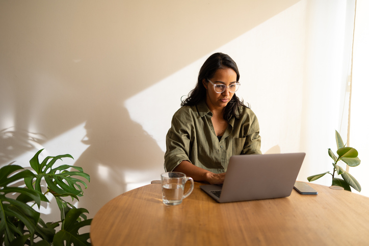 Psychologist working from her home office. 