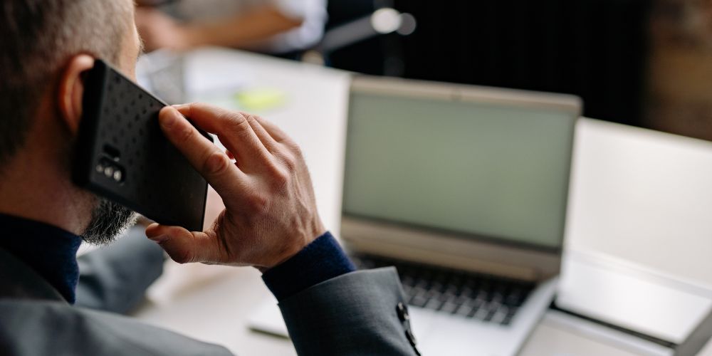 Man speaking on mobile phone