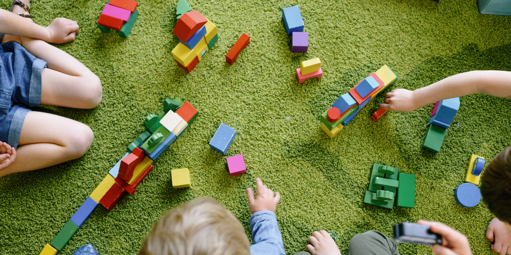 Children playing with blocks
